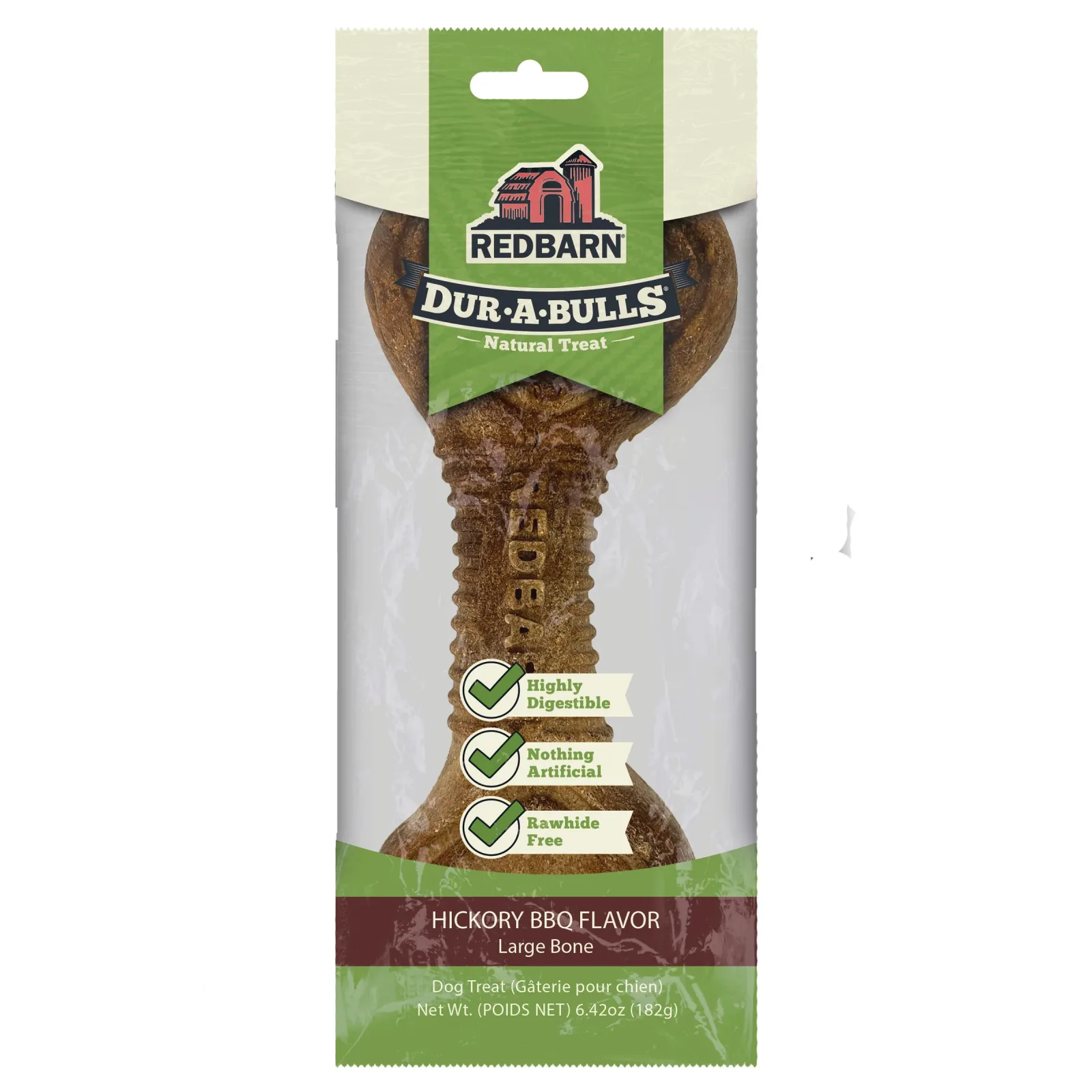 Redbarn Pet Products Dur-A-Bulls Bone Hickory BBQ 20Ct, Large