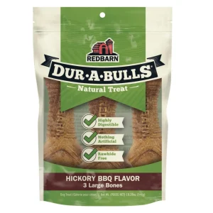 Redbarn Pet Products Dur-A-Bulls Braid Hickory BBQ, Large, 3 ct