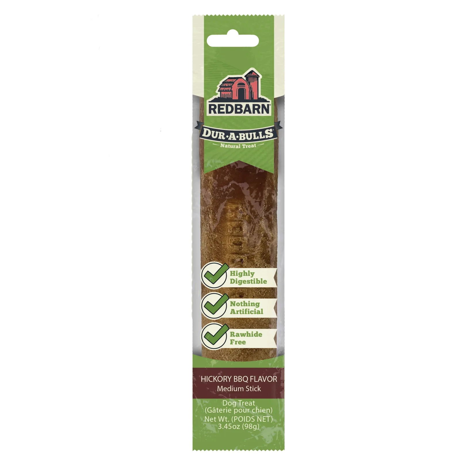 Redbarn Pet Products Dur-A-Bulls Stick Hickory BBQ 40Ct, Medium