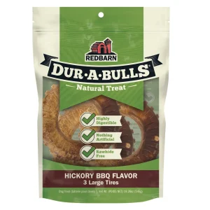 Redbarn Pet Products Dur-A-Bulls Tire Hickory BBQ 3Ct, Large