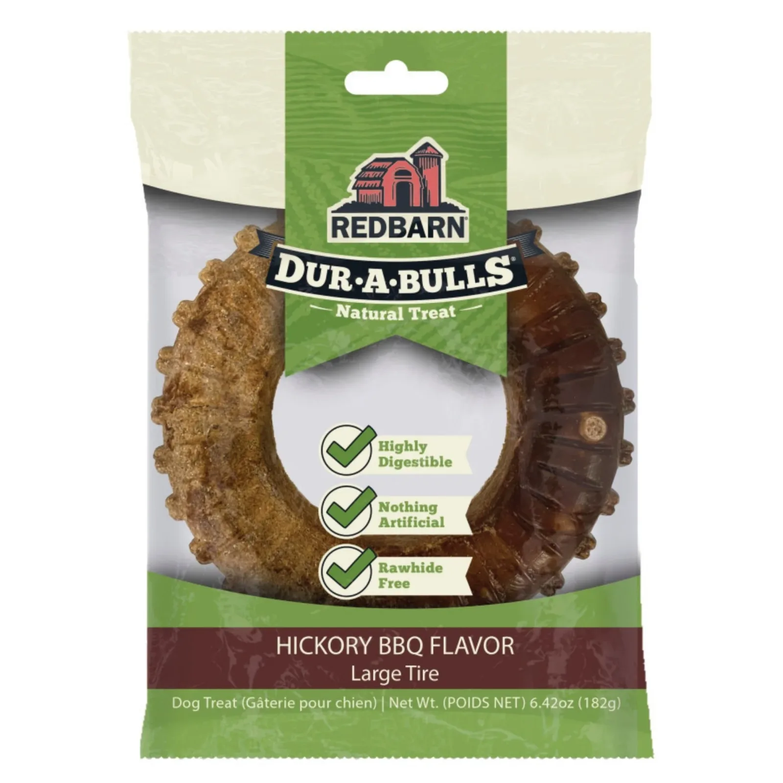 Redbarn Pet Products Dur-A-Bulls Tire Hickory BBQ, Large, 14 ct