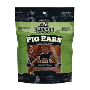 Redbarn Pet Products Natural Pig Ears Dog Treat, 7 oz, 10 ct