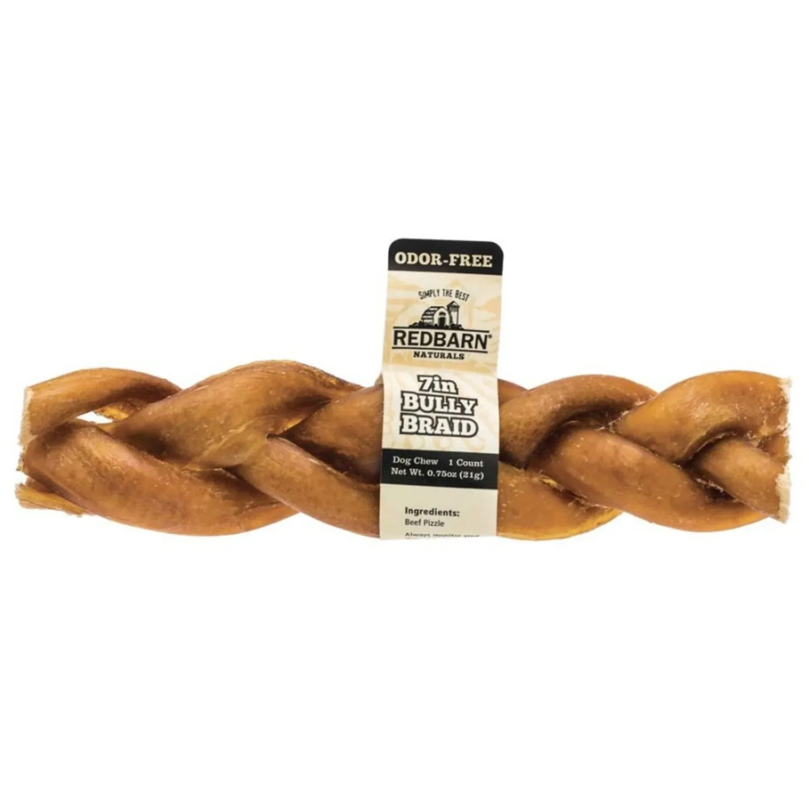 Redbarn Pet Products Odor-Free Braided Bully Stick Dog Chew 7 in, 20 ct