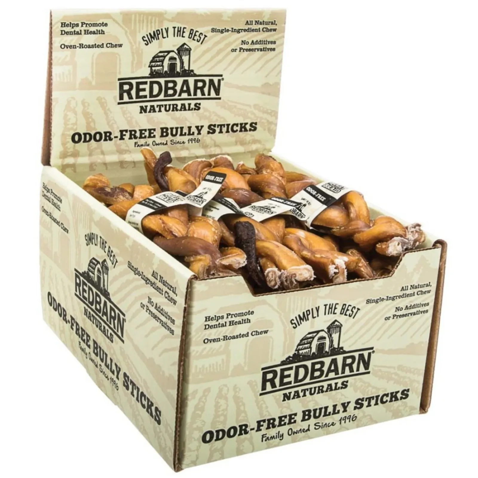 Redbarn Pet Products Odor-Free Braided Bully Stick Dog Chew 7 in, 20 ct - Image 2