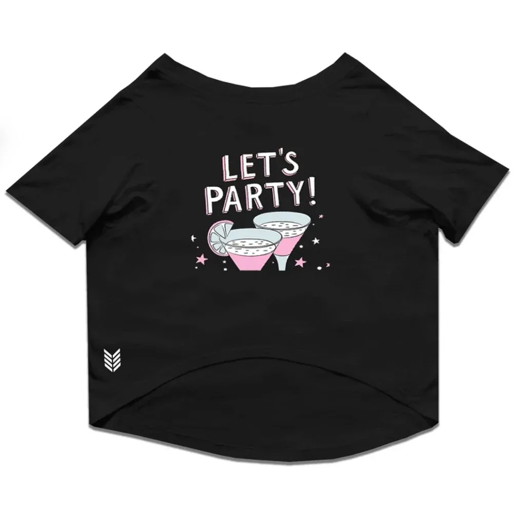 Ruse "Let's Party" Printed Half Sleeves Unisex T Shirt for Dogs and Pet Parents (Black) - Image 2