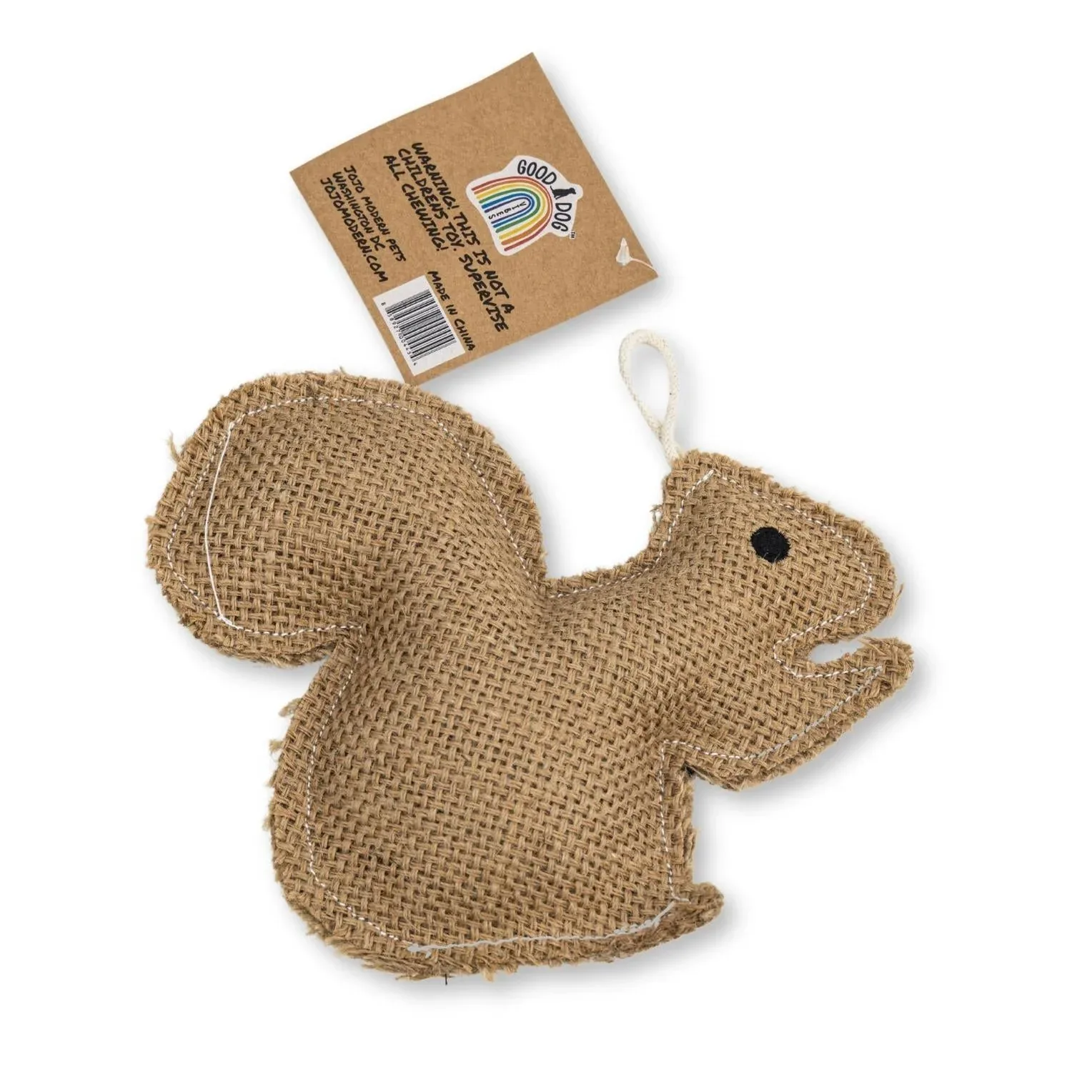 Rustic Jute Squirrel Dog Chew Toy - Image 2