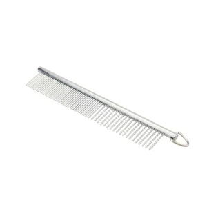 Safari Dog Grooming Comb Medium/Fine, Silver, 4.5 in