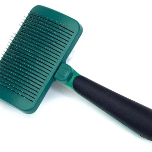 Safari Dog Self-Cleaning Slicker Brush Light Green/Dark, Green Medium