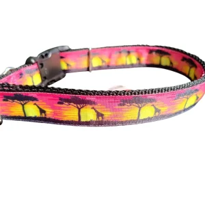 Safari Giraffe Sunset Nylon Dog Collar