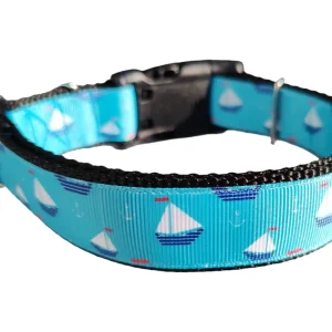 Sailboats Nylon Dog Collar