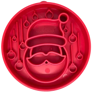 Santa Christmas eBowl Deep Slow Feeder Dog Bowl for Enrichment