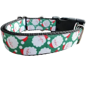Santa Heads Christmas Nylon Dog Collar
