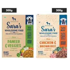 Sara's Wholesome Classic Chicken and Brown Rice and Paneer and Veggies Dog Wet Food Combo