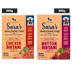 Sara's Wholesome Flavours Of India Chicken and Mutton Biryani Dog Wet Food Combo
