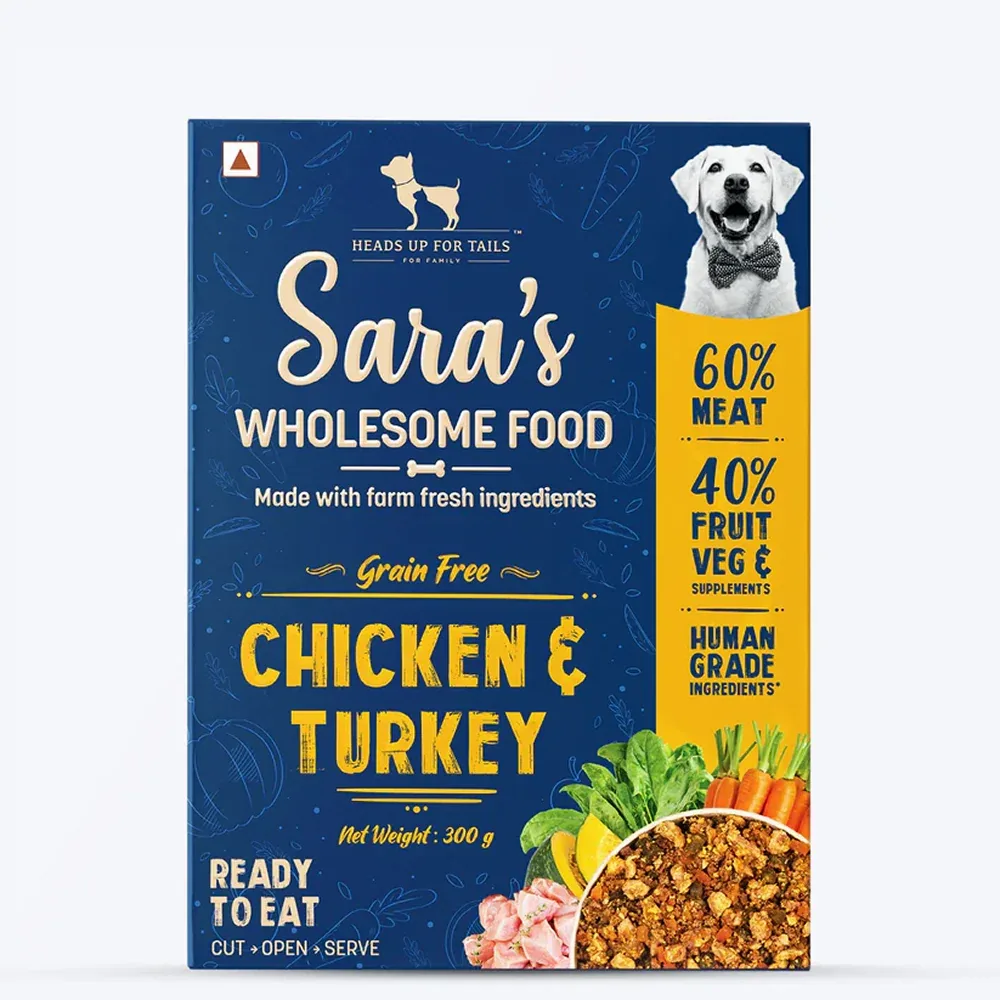 Sara's Wholesome Grain Free Chicken & Turkey Wet Food and Yum Nums Blueberry with Real Chicken Soft & Chewy Sticks Dog Treats Combo - Image 2