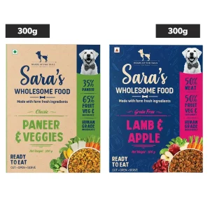Sara's Wholesome Grain Free Lamb & Apple and Classic Paneer and Veggies Dog Wet Food Combo
