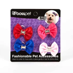 Satin Bow On Card, 4-Count