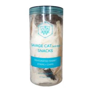 Savage Cat Dog Cat Dehydrated Rabbit Strips & Scalp Chips, 3 oz