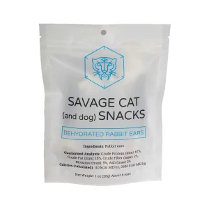 Savage Dog and Cat Dehydrated Treats Rabbit Ears - 1 Oz
