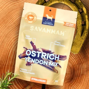 Savannah Chewy Ostrich Tendon Mix (3oz): The Protein