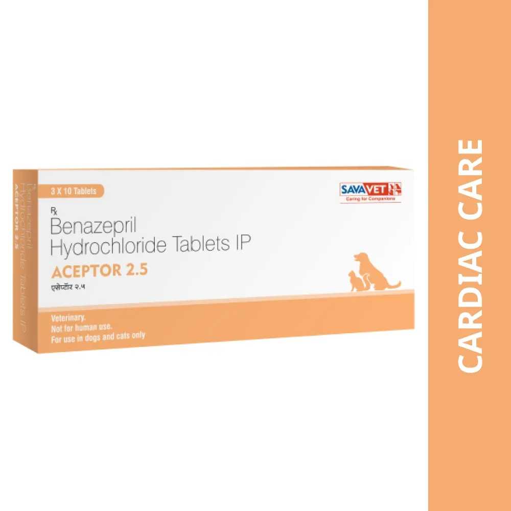 Savavet Aceptor (Benazepril Hydrochloride) 2.5mg Tablet for Dogs & Cats (10 tablets)