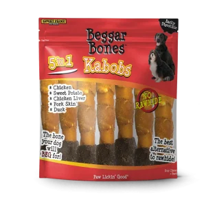 Savory Prime Beggar Bone 5 in 1 Kabobs Dog Treats 5 in, 7 pk