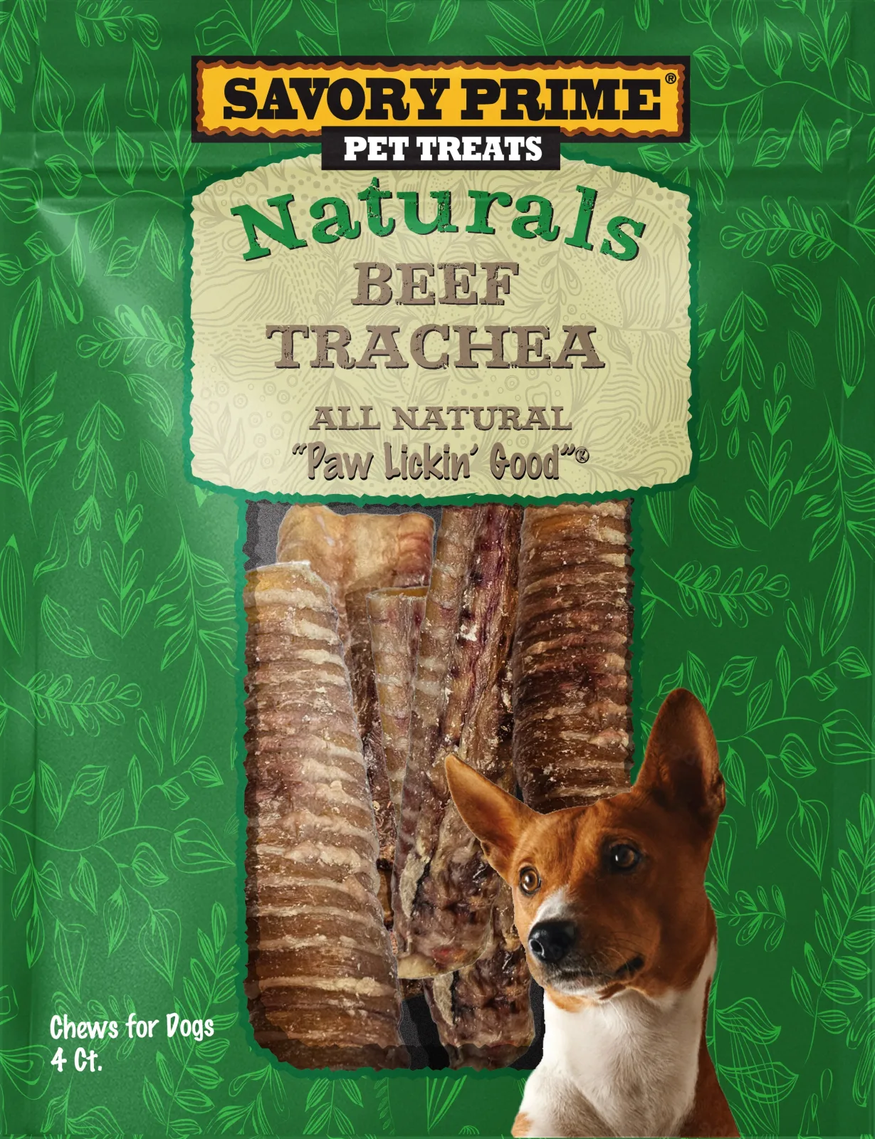 Savory Prime Naturals Beef Trachea Dog Chews 4 ct