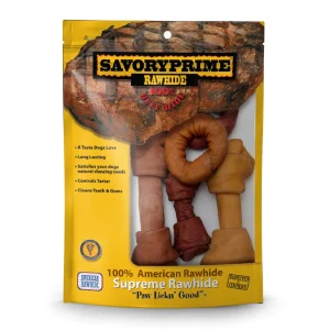 Savory Prime Rawhide Value Pack Assorted Color 1.56 lb, Large