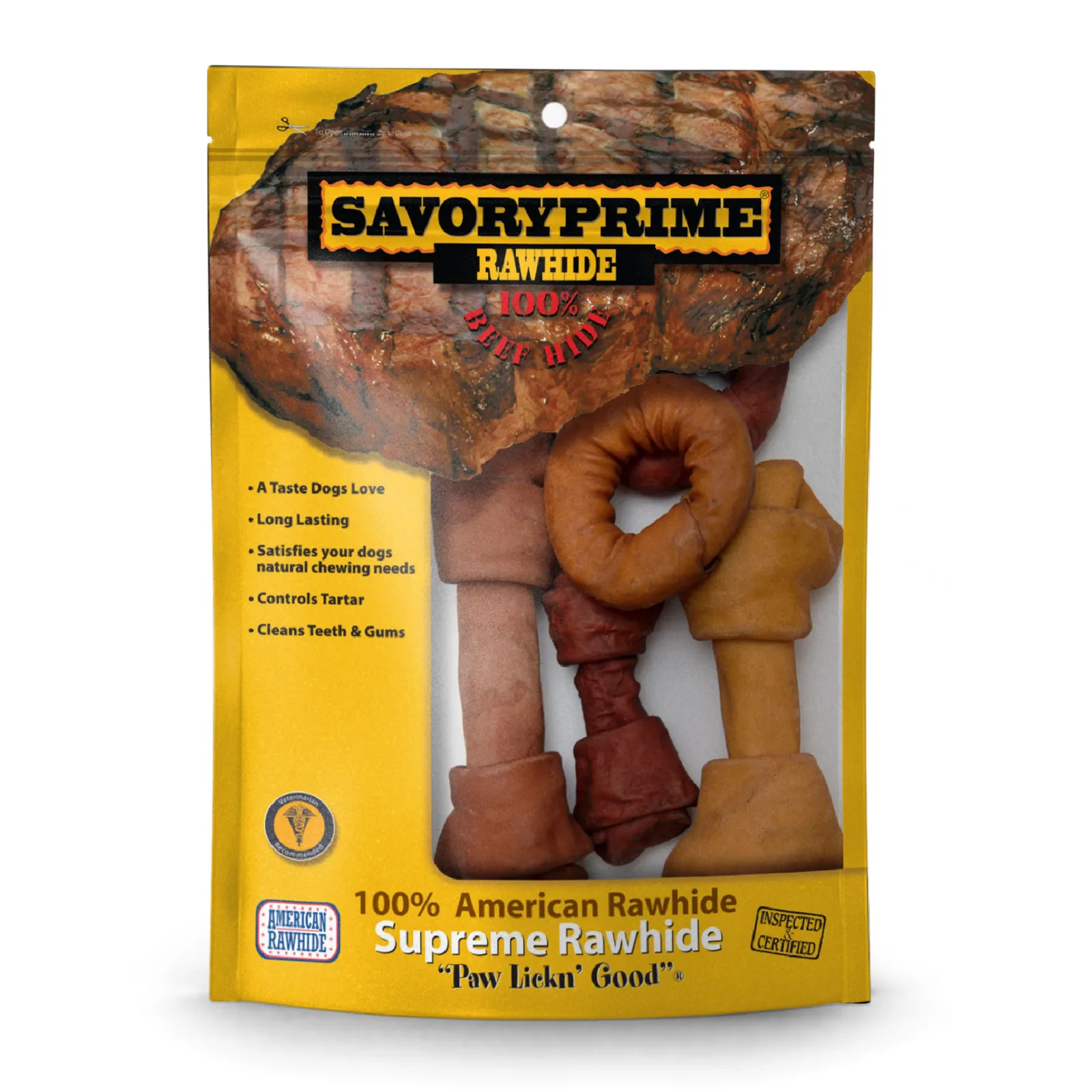 Savory Prime Rawhide Value Pack Assorted Color 1.56 lb, Large