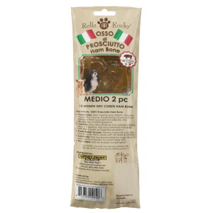 Savory Prime Rolls Rocky Osso di Prosciutto Ham Bone for Dogs Prosciutto 2 pk, Medium