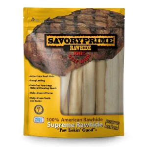 Savory Prime Supreme Rawhide Retriever Roll Natural 10 in, 8 pk