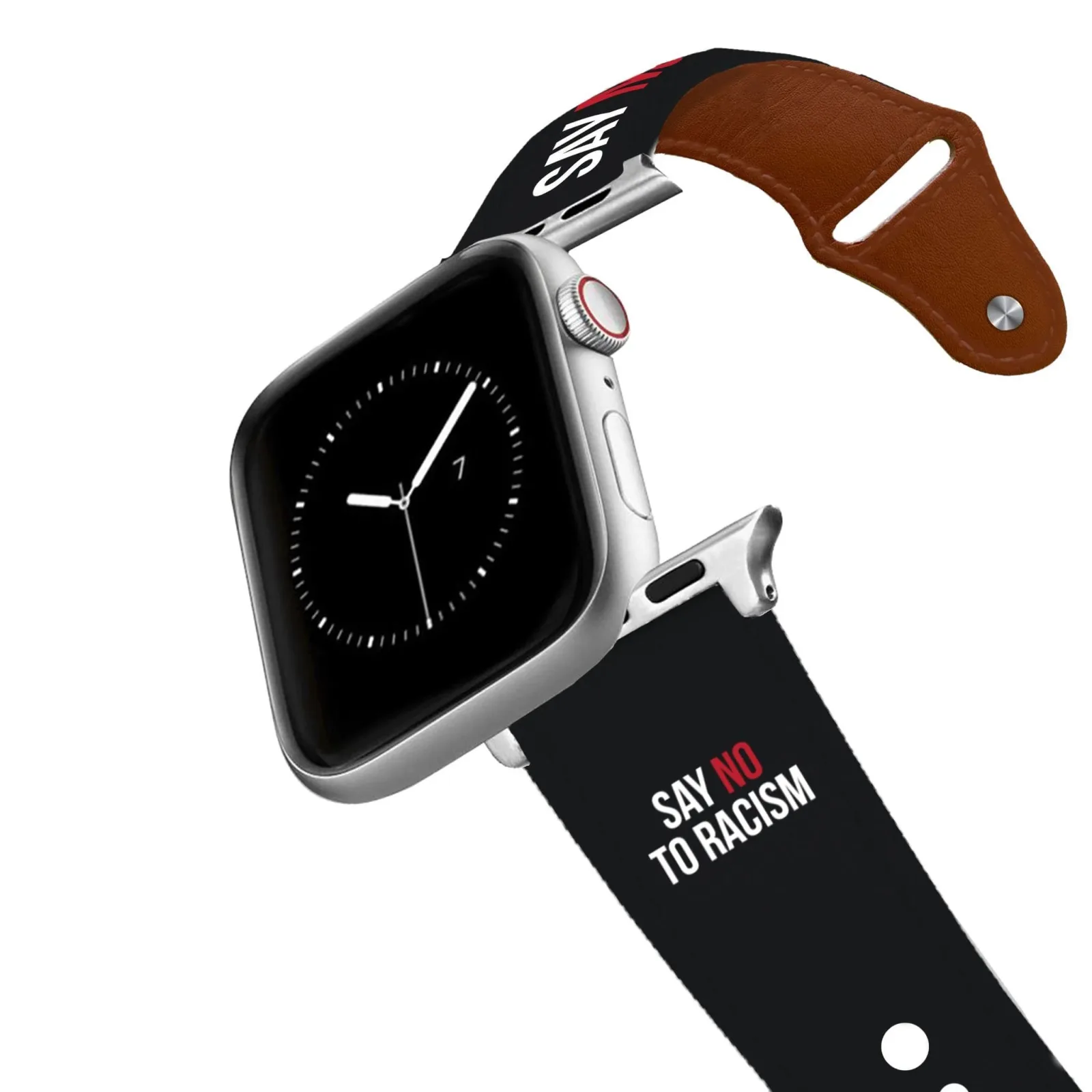 Say No To Racism Leather Apple Watch Band - Image 2