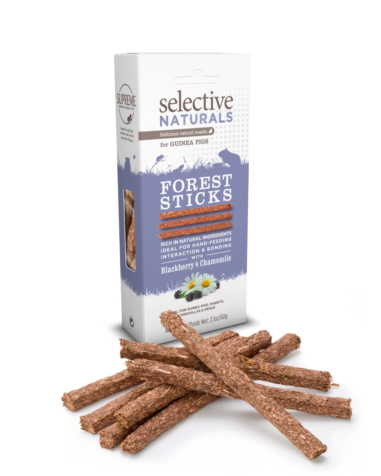 Science Selective Forest Sticks w/Blackberry & Chamomile for Guinea Pigs 4ea/2.1 oz