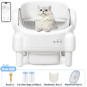Self Cleaning Litter Box with App Control – Open Top Auto Litter Box for Multiple Cats