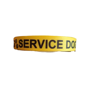 Service Dog Yellow Nylon Dog Collar