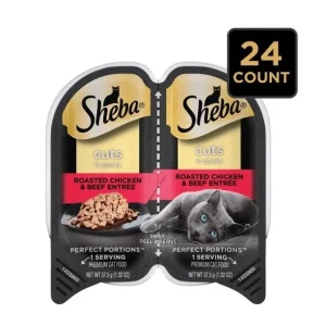 Sheba Perfect Portions Cuts in Gravy Wet Cat Food - Roasted Chicken & Beef, 2.6 oz, 24 ct