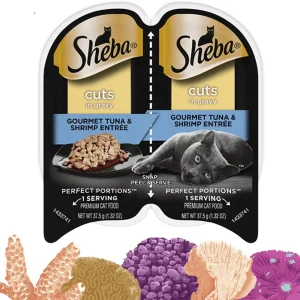 Sheba Perfect Portions Cuts in Gravy Wet Cat Food - Tuna & Shrimp, 2.6 oz, 24 ct