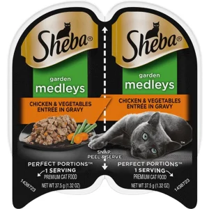 Sheba Perfect Portions Garden Medleys Wet Cat Food - Chicken & Vegetables in Gravy, 2.6 oz, 24 ct