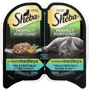 Sheba Perfect Portions Garden Medleys Wet Cat Food - Tuna & Vegetables in Gravy, 2.6 oz, 24 ct