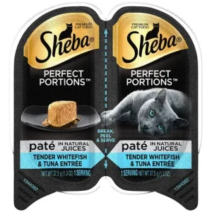 Sheba Perfect Portions Pate Wet Cat Food Tender Whitefish & Tuna 2.6 oz