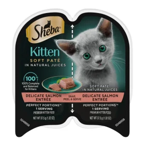 Sheba Perfect Portions Soft Pate Wet Kitten Wet Cat Food Delicate Salmon 2.65 oz