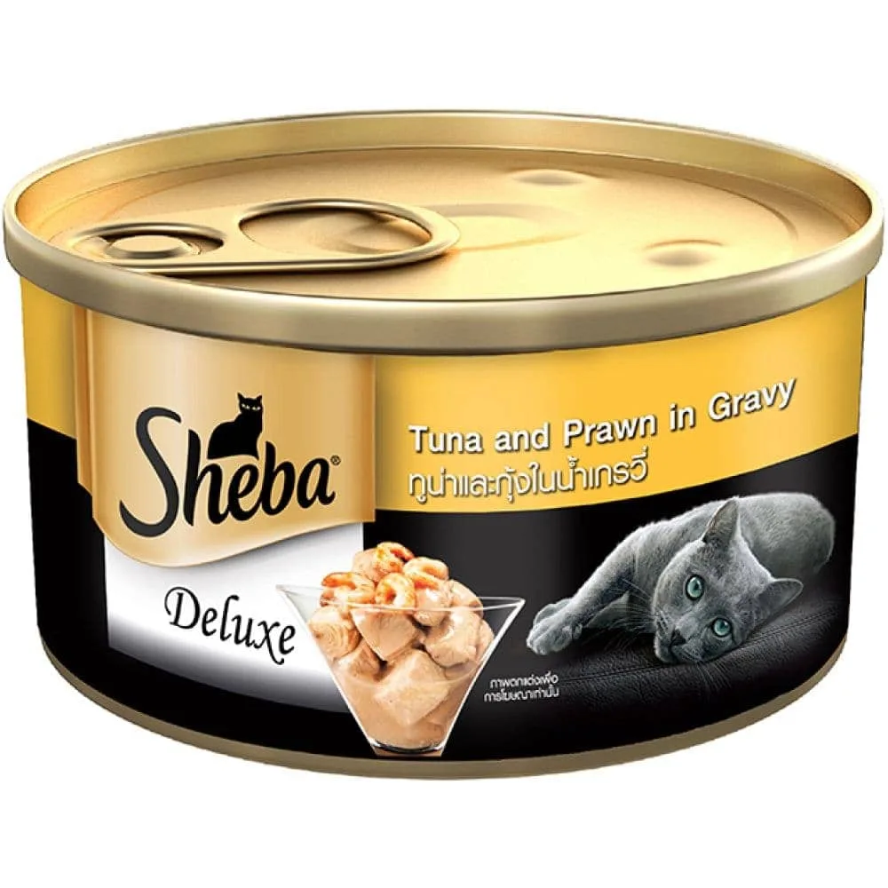 Sheba Tuna Fillet & Whole Prawns in Gravy Premium Cat Wet Food and Chicken Flavour Irresistible All Life Stage Cat Dry Food Combo - Image 2