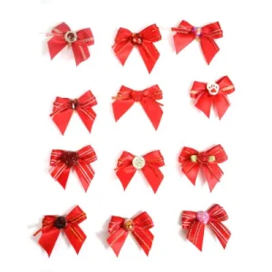 Shimmer Delights Bows, 50 Count, Red