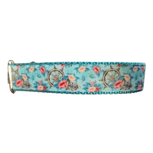 Ship Wheels & Compass Nylon Dog Collar