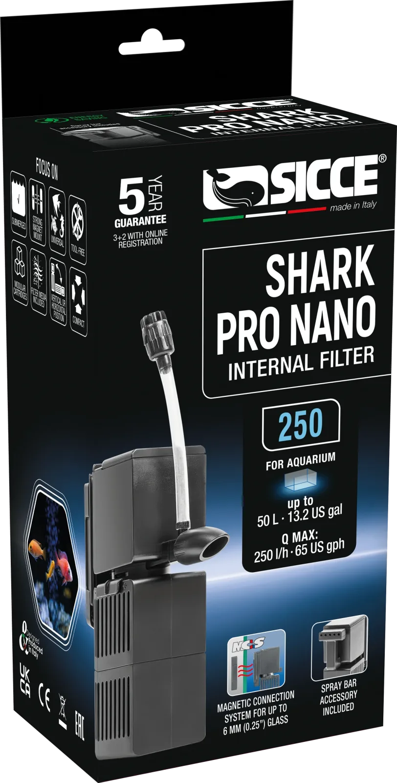 Sicce Shark Pro Nano Internal Filter 250