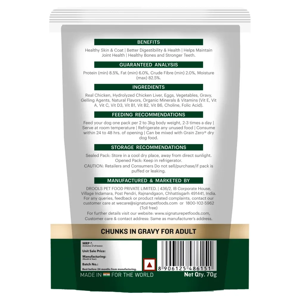 Signature Grain Zero Chicken Chunks Gravy Adult Dog Wet Food - Image 2