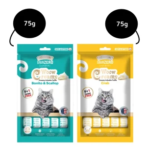 Signature Grain Zero Crab and Bonito & Scallop Lickable Creamy Treats for Cats Combo