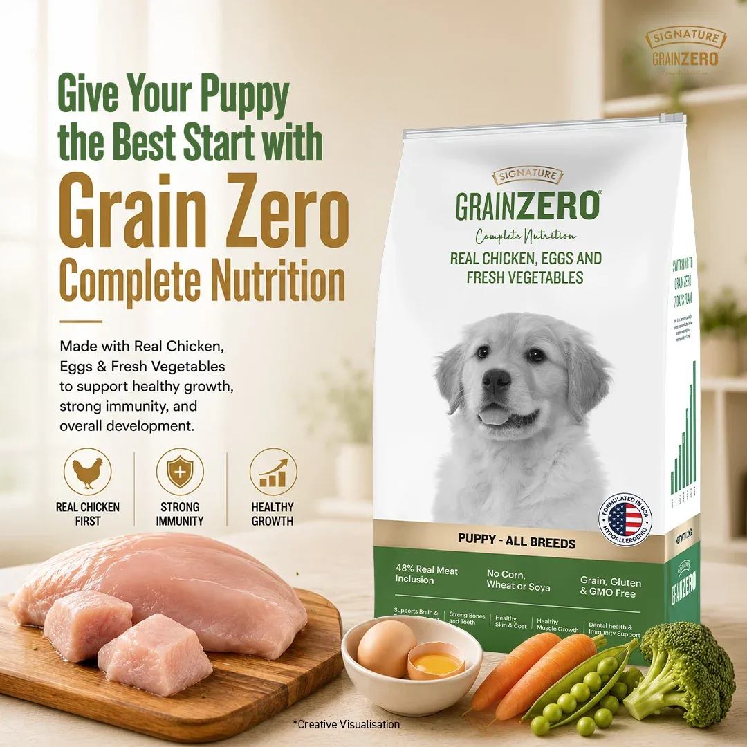 Signature Grain Zero Real Chicken, Egg and Vegetables Puppy Dog Dry Food - Image 2