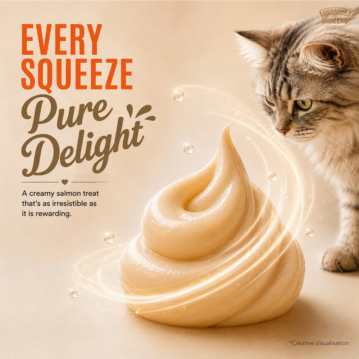 Signature Grain Zero Salmon Lickable Creamy Cat Treats - Image 2