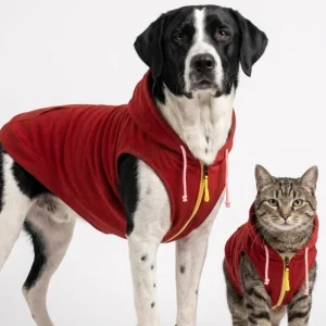 Skatrs Breezy Hoodies with Pockets for Dog and Cats (Red)
